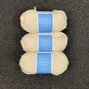 Lot Of 3 Draper James Cozy Wool Cream Merino Wool & Acrylic Yarn New